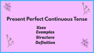 Present Perfect Continuous Tense: Structure, Rules and Examples