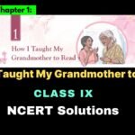 How I Taught My Grandmother to Read NCERT Solutions Class 9